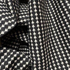 Mood Fabrics Italian Black/Off White Stretch Cotton triangle print NWT